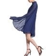 thumbnail image 4 of VESTIDOS DE CHIFFON INSPIRADORES CHIC PARA MUJERES CON MANGA DE CAPA SUELTA Y FLUIDA, VESTIDO PLEATADO XL AZUL OSCURO, 4 of 6