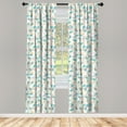 thumbnail image 4 of Ambesonne Geometric Window Curtains, Colorful Abstract 3D Cube, Each 28" W x 84" L, Dark Seafoam and Pale Peach, 4 of 4
