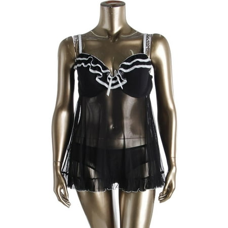 UPC 885478085472 product image for Womens Plus Tiffany Sheer Tiered Babydoll | upcitemdb.com