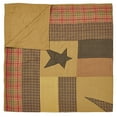thumbnail image 3 of VHC Brands Stratton Twin Quilt 68Wx86L Primitive Country Patchwork Design, Tan and Red-Orange, 3 of 3