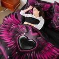 thumbnail image 4 of Feelyou Love Heart Angel Twin Bedding Sets 7pcs, Valentine's Day Couple Comforter Set, 4 of 8