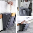 thumbnail image 4 of (Color crema) Bolsa de almacenamiento para cabecera de cama de fieltro grueso, organizador colgante para sofá cama, almohadilla de Control remoto para teléfono y revistas con 5 bolsillos, 4 of 5