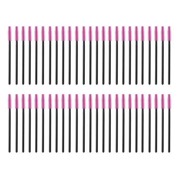 Unique Bargains 50 Pcs Convenient Silicone Eyelash Brush for Bathroom Black Purplish Red Plastic Silicone