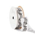 thumbnail image 3 of (2 pack) Offray Ribbon, White 7/8 inch Musical Notes Satin Ribbon, 9 feet, 3 of 15