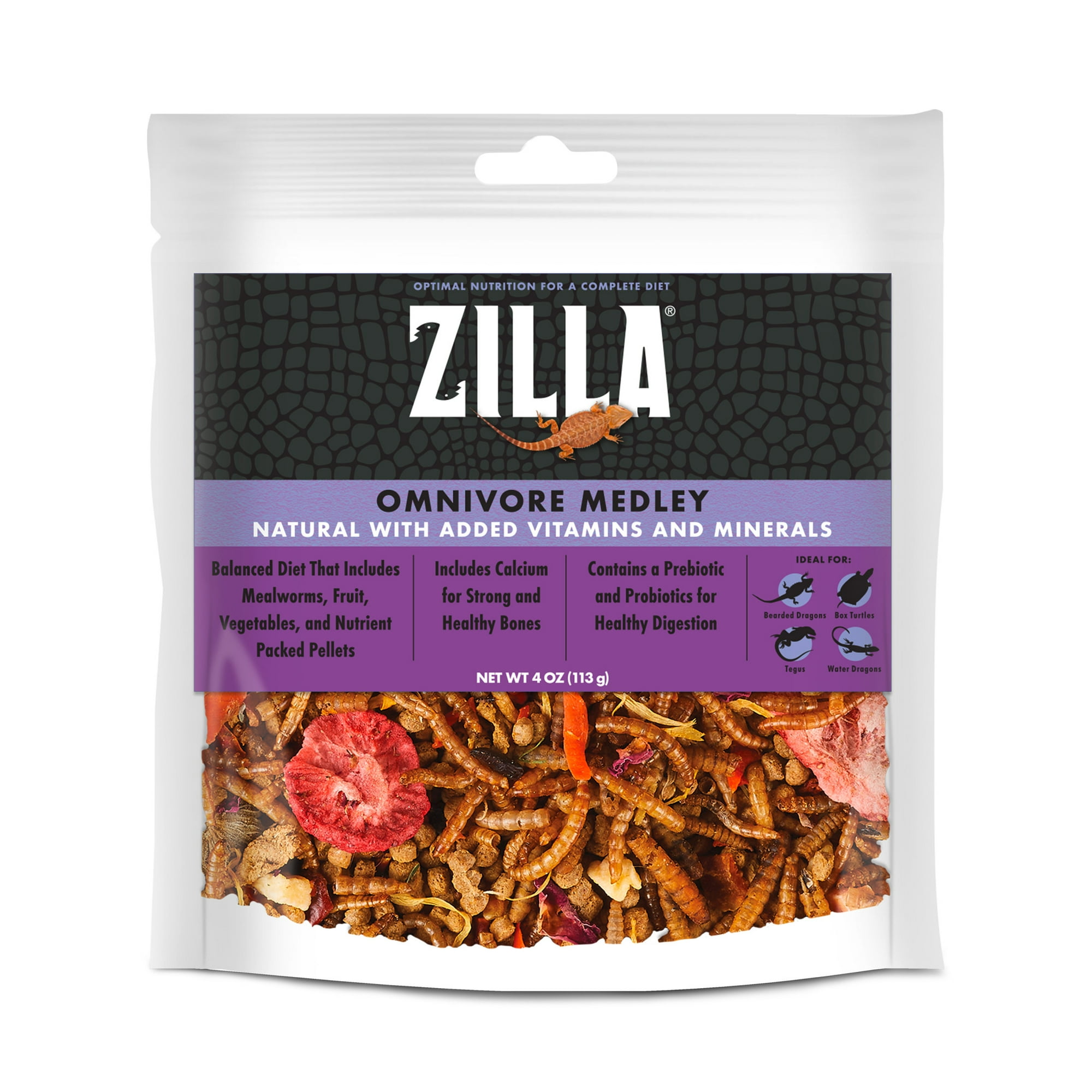 Zilla Omnivore Reptile Medley Complete Diet, 4 Ounces (1 Pack)