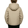 thumbnail image 5 of Piuwrlz Boys Hood Padded Jacket Boy Cotton Puffer Jacket with Zipper Long Sleeved Winter Coat Khaki Size 7, 5 of 6