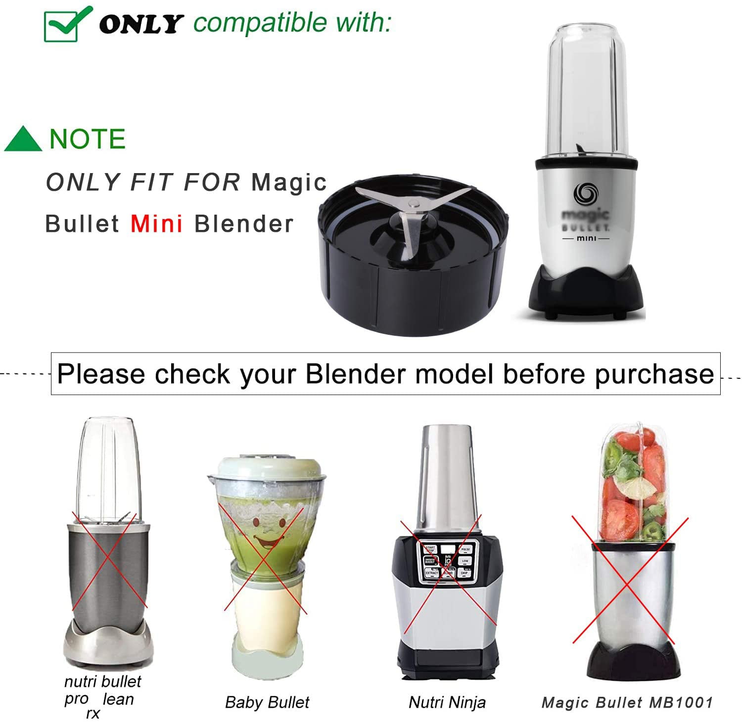 Two Pack of Ice Shaver Blades for Magic Bullet Blender (Model