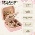 thumbnail image 3 of Uxcell Travel Jewelry Case, Initial Jewelry Box Small Travel Organizer with Mirror for Women Rings Earrings Necklaces Bracelets L, 3 of 7