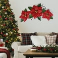 thumbnail image 3 of Liffy Poinsettia Metal Wall Art, 15" Flower Wall Decor, Christmas Decorations Indoor, 3 of 15