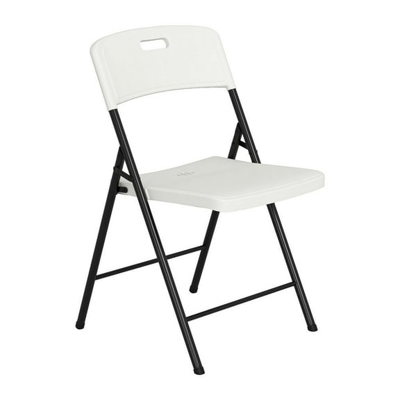 Demifill 4 Packs Folding Chairs, Potable and Foldable Chairs, HDPE Plastic Seat with Steel Frame for Indoor and Outdoor Use, White
