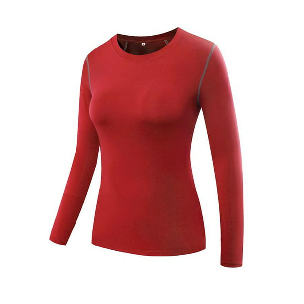 Fymall - Women Compression Quick-Dry T-shirts Long Sleeve Activewear ...