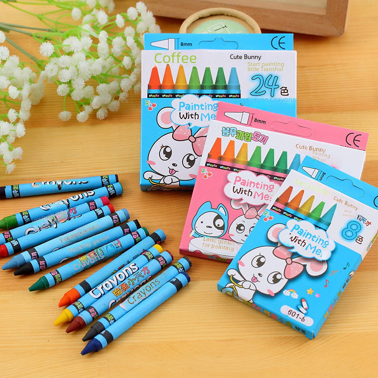 12 Bolsas De Tela No Tejida Para Pintar Con 18 Lápices De Cera Apilables (12 Colores En 1), Kit De Manualidades Para Niños, Regalo De Cumpleaños