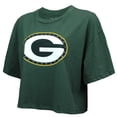 thumbnail image 2 of Women's Majestic Threads Jordan Love Green Green Bay Packers Swarovski Crystals Boxy Cropped Name & Number T-Shirt, 2 of 3