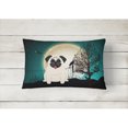 thumbnail image 2 of Carolines Treasures BB2194PW1216 Halloween Scary Pug Cream Canvas Fabric Decorative Pillow, 12H x16W, multicolor, 2 of 3