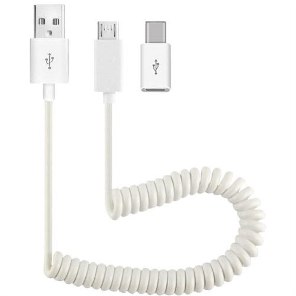 For Nokia C300/C110 - 36W Fast Car Charger, 2-Port USB Coiled Cable Type-C Quick Charge DC Socket for Nokia C300/C110 Phones