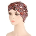 thumbnail image 3 of WHEANG Floral Print Head Scarf for Women Fashion Chemo Head Wrap Colorful Turban Hats for Women Soft Stretch Muslim Hijab Cap Lightweight Cancer Hair Loss Beanie Gray, 3 of 3