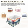 thumbnail image 6 of Yayeee Collapsible Cube Storage Bin with Lid Fabric Closet Decorative Basket with Handles, Floral Mountain, 6 of 7