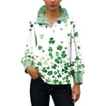 thumbnail image 2 of TaTaai Womens Color Block Striped Collar Shirt Long Sleeve Button Down St Patricks Day Print Casual Blouse Loose Fit Gift, 2 of 6