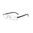 thumbnail image 4 of Mens Gold Half Rimless Reading Glasses +2.50 Blue Light Blocking tr90 Flexible Presbyopic Glasses Half Frameless Rectangle Readers with case, 4 of 5