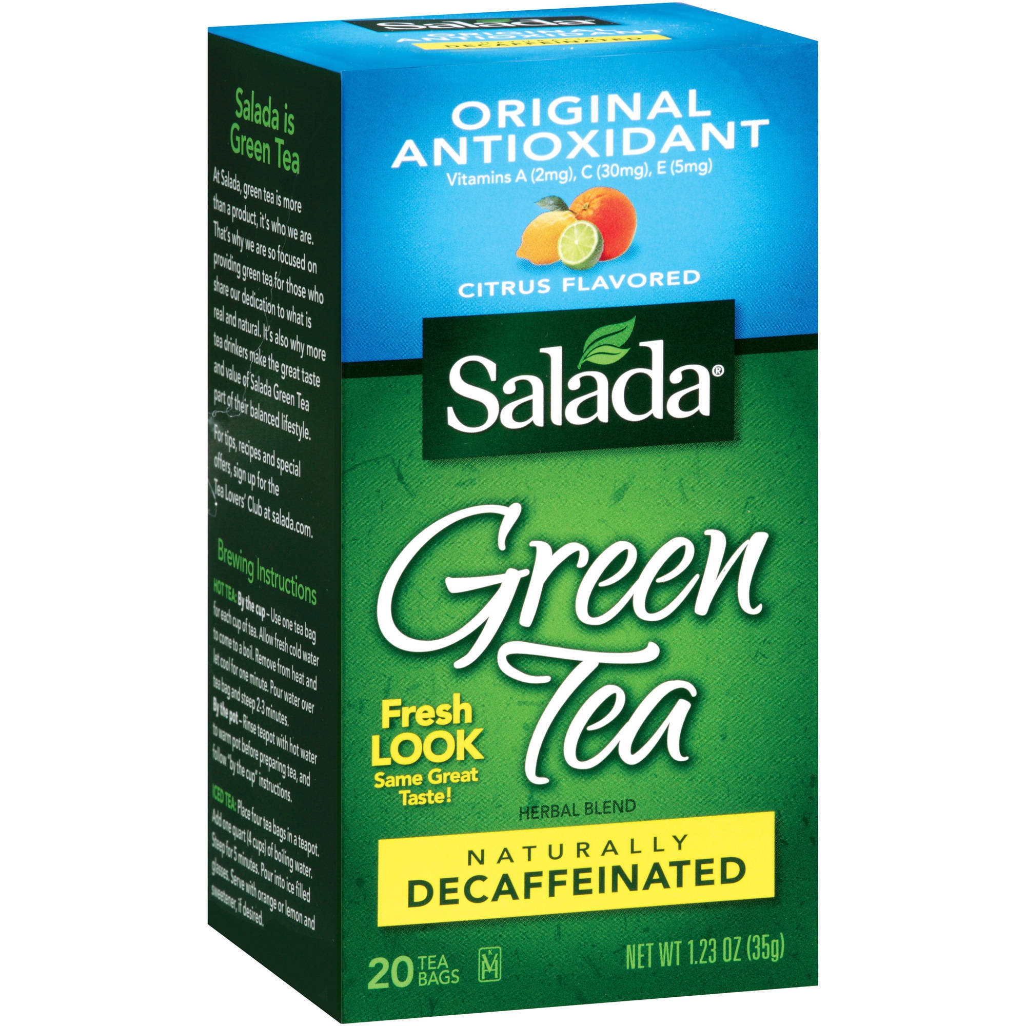 Salada Naturally Decaffeinated Green Tea, 20ct (Pack of 6) Walmart