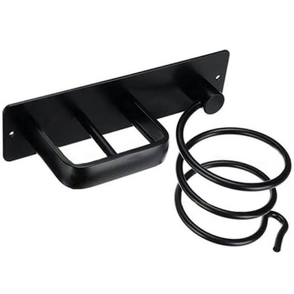 1 Set Durable Hair Dryer Holder 2 In 1 Aluminum Alloy Flat Irons Curling Wands Hanger For Shower Room