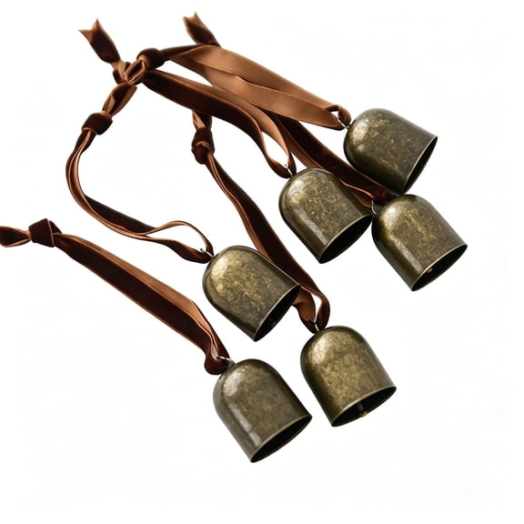 Kojanyu Christmas Bells, 6 Pack Decorative Metal Bells with Jingle Sounds for Xmas Tree Wreath Garland Ornament Holiday Home Wall Hanging.