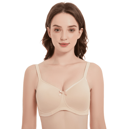 

BIMEI Women s Mastectomy Bra Coolmax Wire Free Pocketed Post-Surgery Everyday Bra 2388 Light Nude 42C