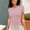 Pink, variant on T-Shirt for Women Short Sleeved Solid Color Slim Fit Crew Neck Blouses Summer Vacation Tops Trendy 2025