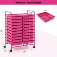 thumbnail image 2 of CZMJY 20-Drawer Organizer Cart Tools, Mobile Utility Storage Cart with Removable Drawers & Lockable Wheels, Rolling Storage Cart with wheels for Home Office School (Hot Pink), 2 of 8