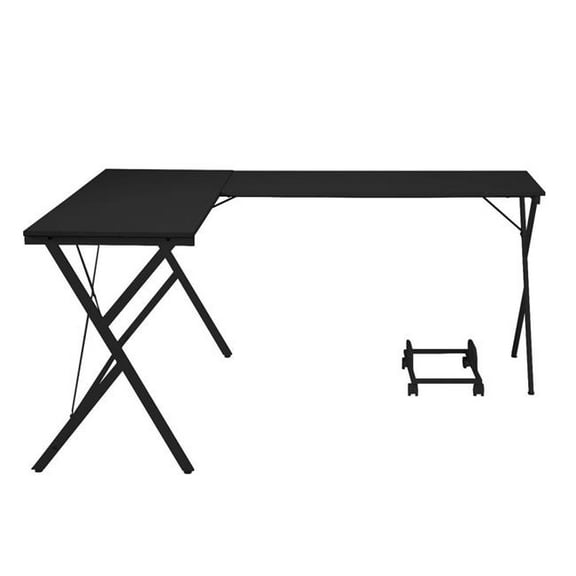 62 in. L Shape Computer Desk, Black