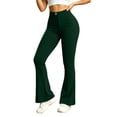 thumbnail image 2 of Bloomae Women Flare Bootcut Yoga Dress Work Pants Pull On Stretchy Button Elastic High Waist Slacks for Business Casual, 2 of 8