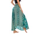 thumbnail image 5 of SWSMCLT Women's Long Skirts Tie Front Skirt Bohemian Summer Dress Gypsy Indian Maxi High Waist Flowy Hippie Boho Elephant Printed Dresses Elastic Waist Green One Size, 5 of 5