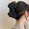 thumbnail image 2 of Statement-Making Big Bow Grab-and-Clip Satin Large Hairpin, 2 of 10