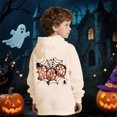 thumbnail image 2 of KAUOD Kids Girls Halloween Fleece Hoodies Cute Pumpkin Graphic Pullover Hoodie Sweatshirts Thick Warm Long Sleeve Tops Clothes, 2 of 6