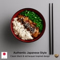 thumbnail image 4 of Authentic Plastic Ramen Bowl Black And Red Lacquered Style Noodle Soup Made In Food Safe Bpa Free Microwave Dishwasher 38 Oz, 4 of 4
