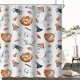 thumbnail image 5 of Juegos de cortinas de ducha para baño, 72 x 72 pulgadas, diseño de hojas verdes otoñales, cortina de ducha de poliéster con rejilla, decoración de baño de temporada festiva con 12 ganchos, 5 of 5