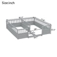 thumbnail image 6 of Leumius Double Pine Wood Twin Floor Bed with Semi-Enclosed Safety Guardrails, Open Entrance for Kids Bedroom Grey, 6 of 8