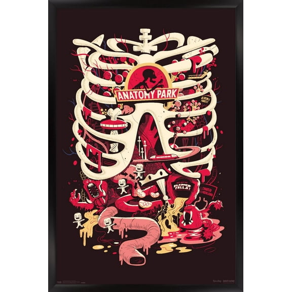 Rick And Morty - Anatomy Park Wall Poster, 14.725" x 22.375", Framed