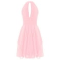 thumbnail image 2 of iiniim Kids Flower Girls Ruched Chiffon Junior Bridesmaid Dress Halter Neck Beaded Wedding Party 6-16, 2 of 7