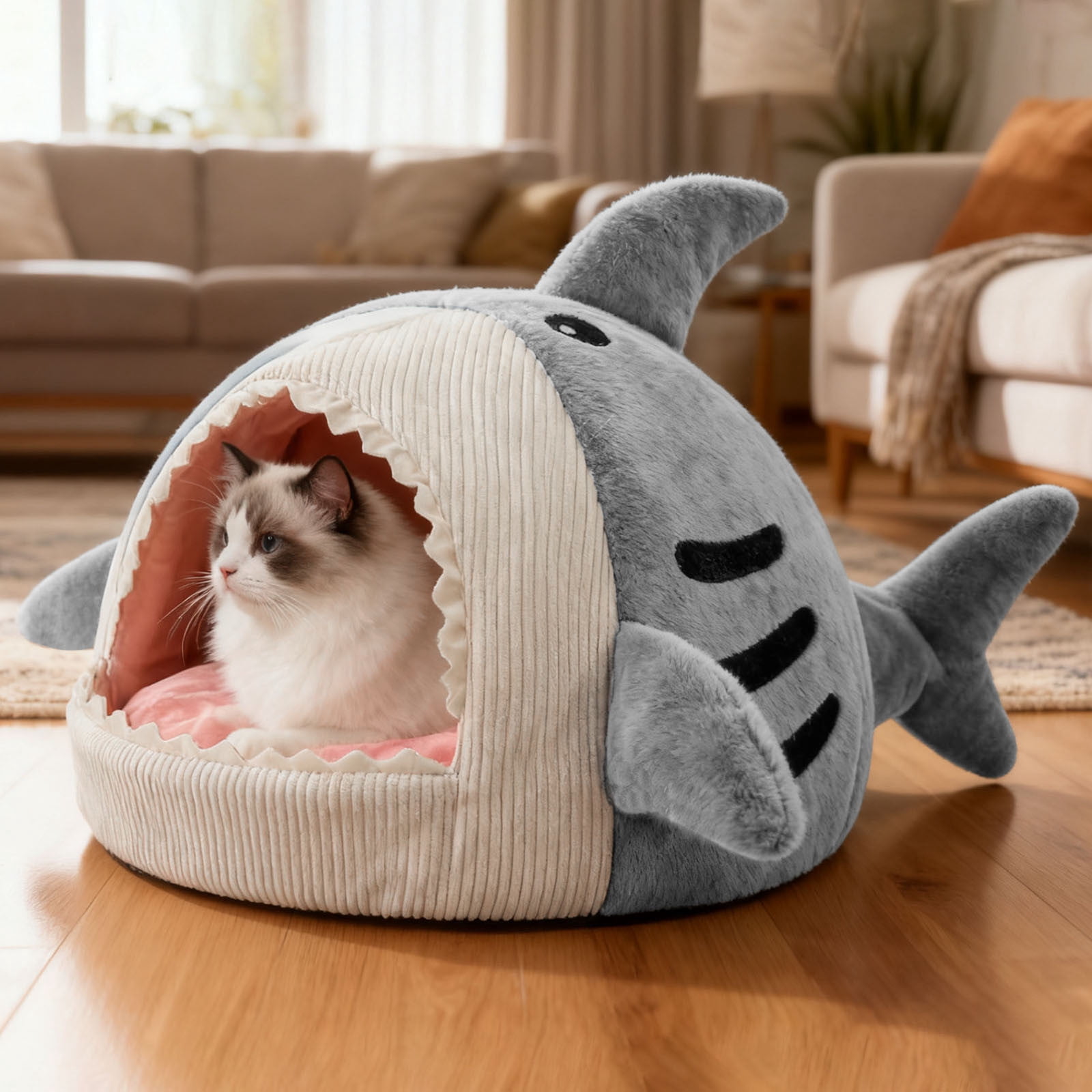 Cozy Winter Warm Soft Cat Bed Kennel Hideout for Small Feline Comfort and Security