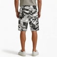 thumbnail image 4 of Homeyce Men's Camo Cargo Shorts with Multi-Pocket Elastic Waist Shorts Drawstring Ripstop Straight Leg Camo Cargo Shorts Military Outdoor Breathable Hiking Fishing Bermuda Shorts,Gray M, 4 of 4