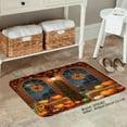thumbnail image 2 of SPXUBZ Autumn Pumpkin Wreath Doorway Non Slip Flannel Floor Mat for Bathroom Kitchen Bedroom Decor 16x24 inch, 2 of 5