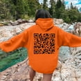 thumbnail image 4 of Hpapadks Hoodie Women Code Printed Round Neck Streetwear Long Sleeve Hooded Women's Sweatshirt Orange M, 4 of 6