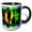 Black/White, variant on 3drose, a 3 Dimensional Layer with Black and Orange on Blue and Lime, 11oz Magic Transforming Mug