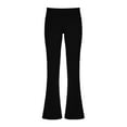 thumbnail image 4 of Hpapadks Women's Pants Solid Color Low Rise Elastic Waist Flared Pant Slim Fit Slacks for Women Black XL, 4 of 5
