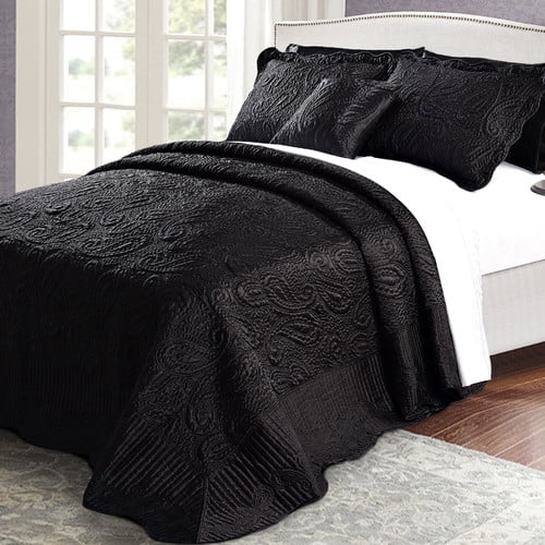 Serenta Quilted Satin 4 Piece Quilt Set