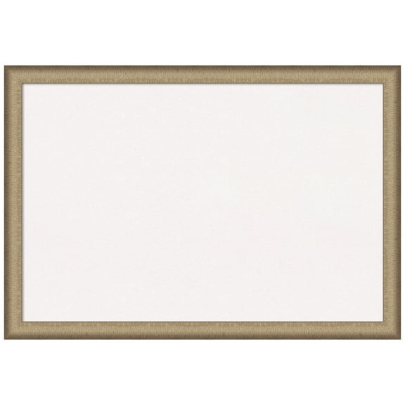 Amanti Art White Cork Board Framed Elegant Brushed Bronze Narrow Bulletin Board 39 in. x 27 in.