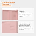 thumbnail image 6 of Metal Storage Cabinet 35.4”H Locking Storage Cabinet with 2 Adjustable Shelves and Doors, Pink Small Storage Cabinet for Home Warehouse Office Garage (Pink), 6 of 7