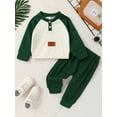 thumbnail image 2 of Happy Town Toddler Baby Boys Sweatsuit Fall Winter Long Sleeve Top and Sweatpants Outfit Sets Infant Clothes, 2 of 9