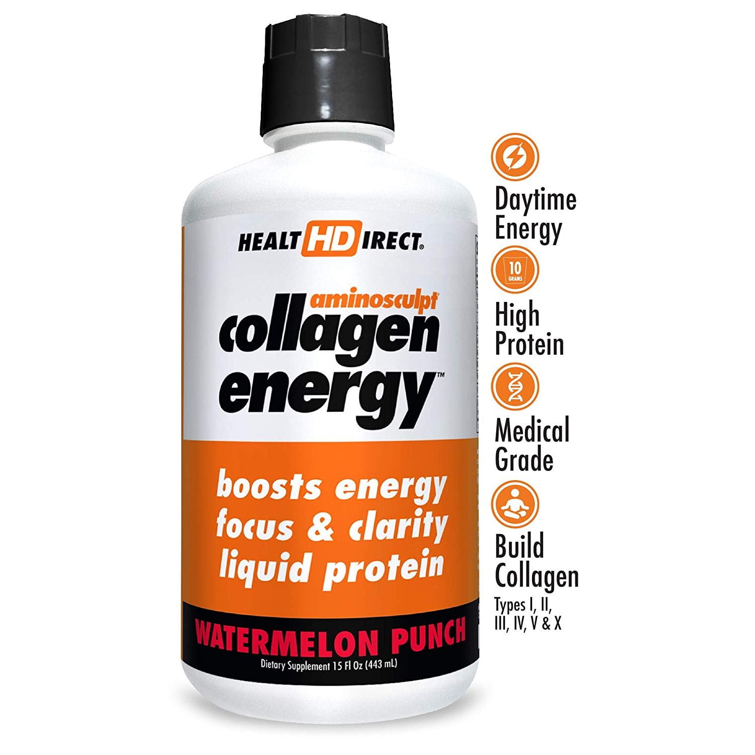 HighEnergy Liquid Collagen AminoSculpt Collagen Energy 15 Fl Oz